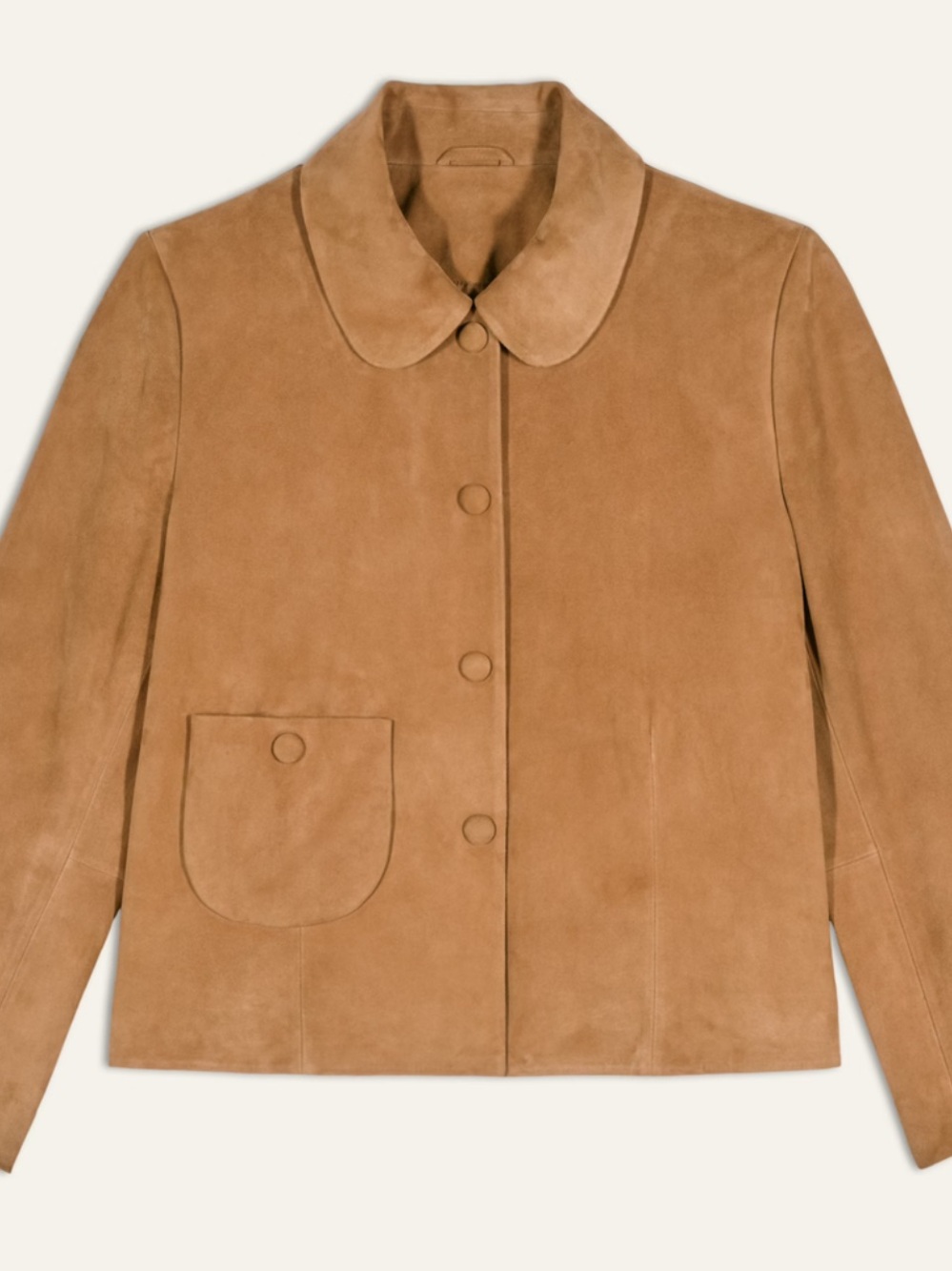 Ba&sh Milas ‘Camel’ Suede Button-Front
Jacket 3 (LARGE)